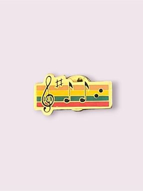 Rainbow Striped Music Notes Colorful Enamel Lapel Pin Music Staff Band